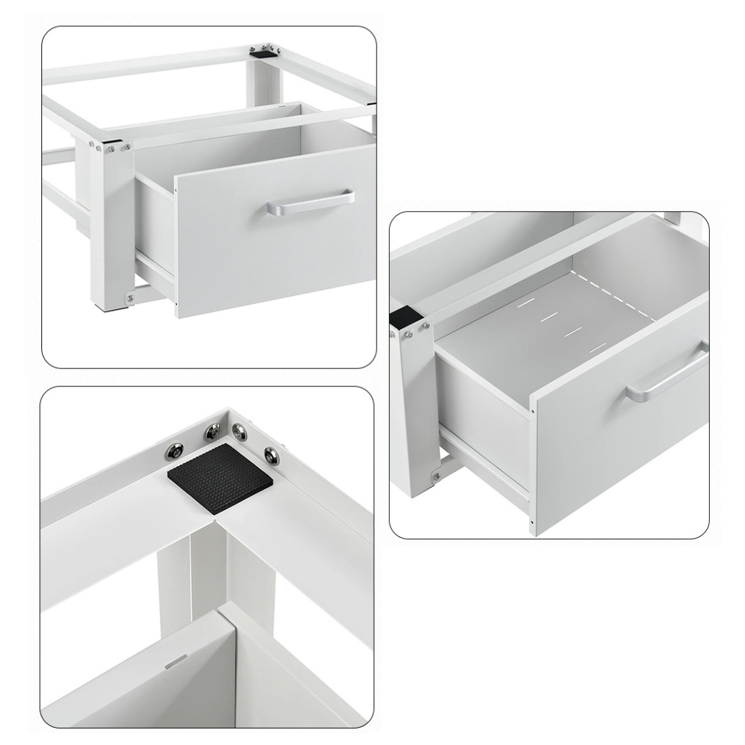 Livista Wasmachine onderkast met lades - Wasmachine kast - Opbergkast - Wasmachine onderkast - 62x57x32 cm - Wit