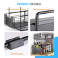 Livista Uittrekbare Organizer – Dubbele Lades – Antislip – Metalen Opbergrek – voor Keuken, Badkamer, Kast en Werkblad – Zwart