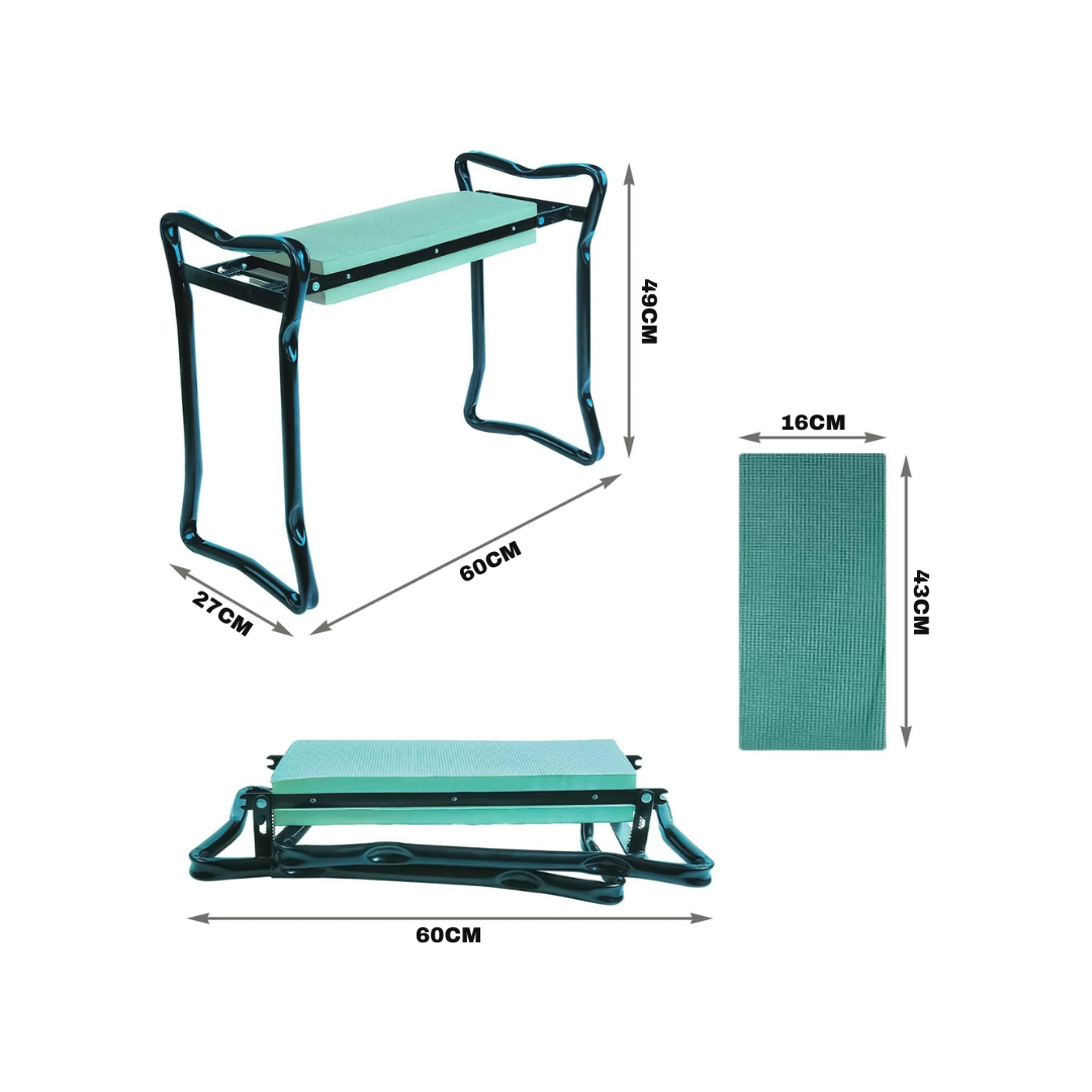 Livista Kniebank Tuinkruk – Opvouwbaar Kniebankje - Kniesteun en Knielkussen – Tuin Kniekussen en Zitbank - Metaalframe – Comfortabel en Duurzaam