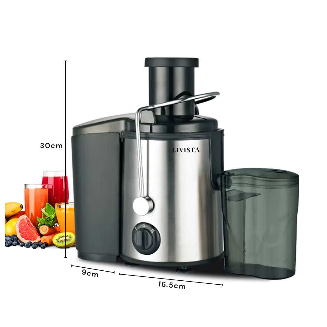 Livista® High-Speed Juicer – 2 Snelheidsstanden – Grote Invoeropening – Ultrafijn Filter – 1,8L Pulpcollector – Vers Fruit- en Groentesap