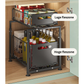 Livista Uittrekbare Organizer – In hoogte verstelbaar – 2-laags Opbergrek – voor Keuken, Badkamer & Kast – Max. 10 kg – Gladde Glijdende Lades – Antislip – Zwart