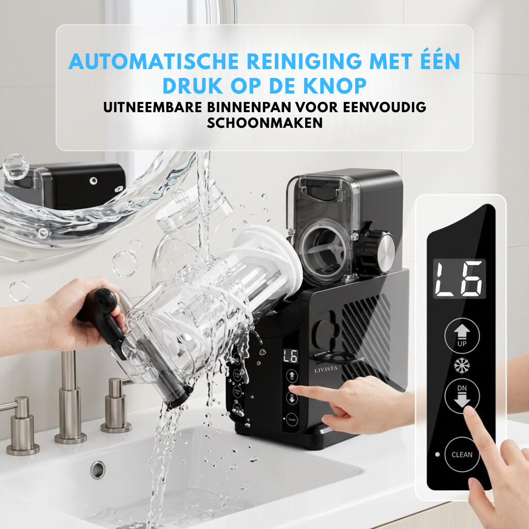 Livista Slushmachine – Slush & Frozen Drink Maker – 5 Programma’s – 20 Min Snel Bevriezen – Smart Touchscreen – Auto Clean – Zonder IJs – Freeze & Stir Technologie – Zwart
