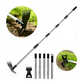 Livista 2-in-1 Onkruidverwijderaar – Met Lange Steel – Schoffel en Handcultivator – Staande Onkruidtrekker – Verstelbaar tot 183 cm – RVS Steel – Voor Onkruid Verwijderen en Grond Losmaken – Inclusief Tuinhandschoenen
