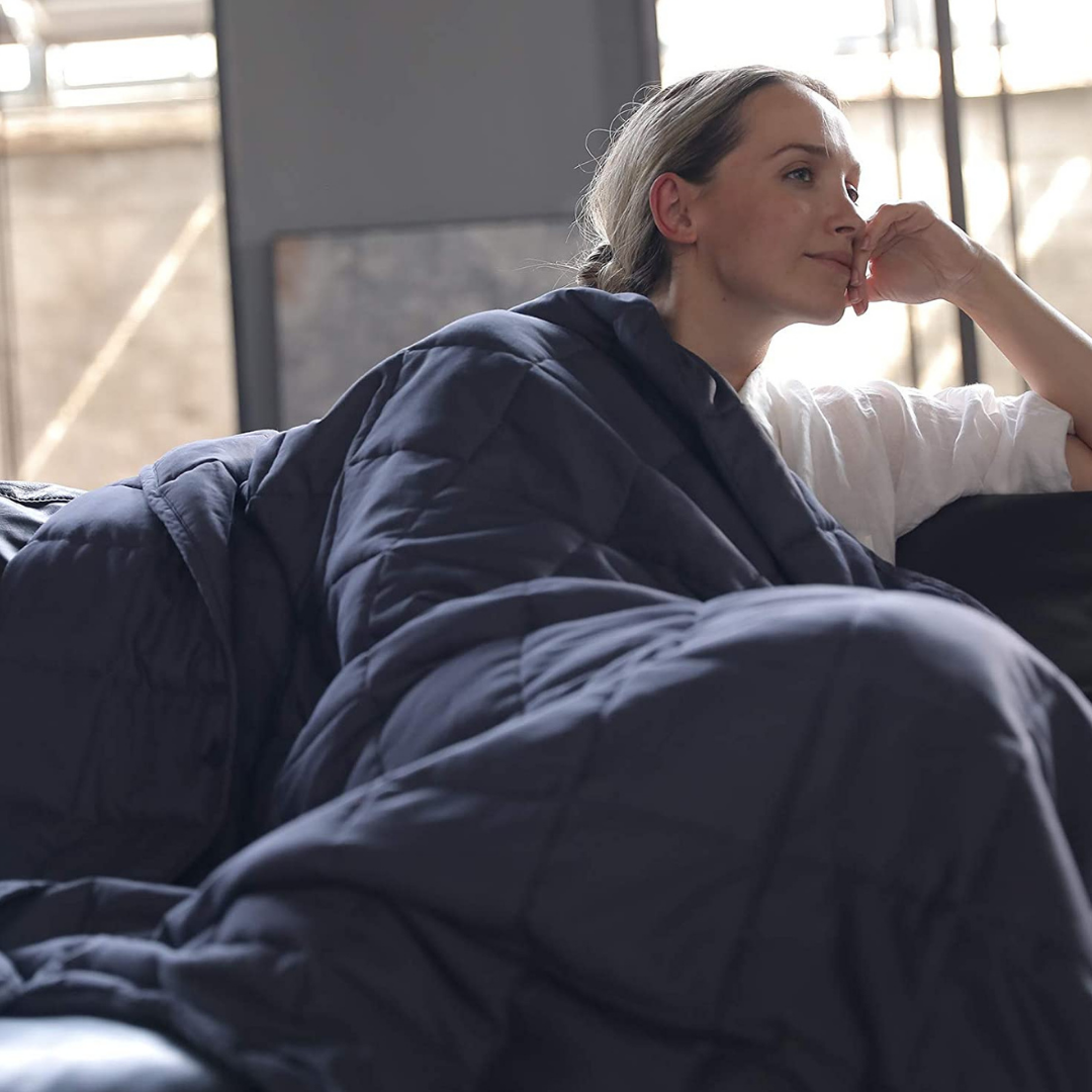 Livista Verzwaringsdeken 7 kg – 155x200 cm – Zacht & Ademend – Grijs-Zwart – Voor Volwassenen