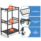 Livista Verrijdbaar Gereedschapsrek – Gereedschap Organizer voor Tuingereedschap – Max. 53 kg – Verplaatsbare Haken – 360° Wielen – voor Garage, Schuur en Berging