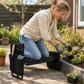 Livista Tuinkruk Verstelbaar – Kniebank en Tuinbankje – 5 Hoogtes 40–52 cm – Tuinkrukje met Kniekussen – 2 Grote Gereedschapstassen – Opvouwbaar – Comfortabel en Duurzaam – Zwart