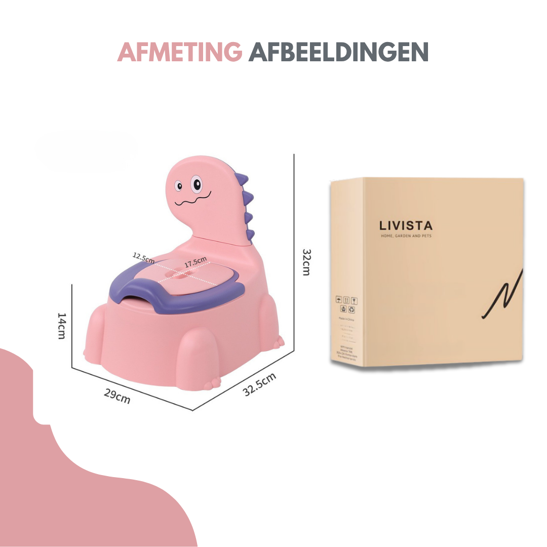 Livista® Kinderpotje - Dino Ontwerp - Potje met Deksel - Comfortabel Baby Potje - Roze