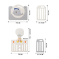 Livista Grondbox Baby –156x156x61cm – Inklapbare Speelbox met Walvisthema – 12+2 Panelen – Verstelbare Basketbalring – Met Zuignappen – Inclusief Kruipmat – Veilig Kinderbox Playpen