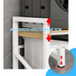 Livista Wasmachinerek - Wasmachine kast - Badkamerrek – Ruimtebesparende Wasmachine Organizer – Stalen Frame – 3 Hoogtestanden – Water-, Kras- en Hittebestendig Werkblad – Antislip Voetjes – Uitschuifbare Hangstang - 200 kg Draagvermogen - Wit/Hout