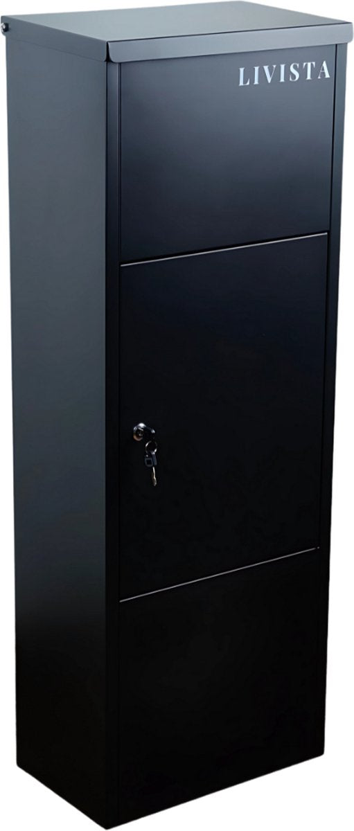 Livista Pakketbrievenbus Zwart PB400 - Staande Brievenbus Staal - Pakketbrievenbussen - Pakketbox 105x38x24 cm