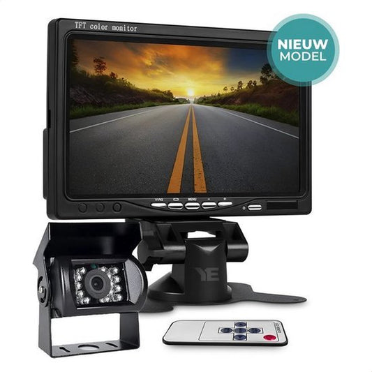 Truskore Bedrade Achteruitrijcamera set met 7 inch scherm - Achteruitrij Camera bedraad voor Auto - Camper - Caravan - Vrachtwagen - Landbouw