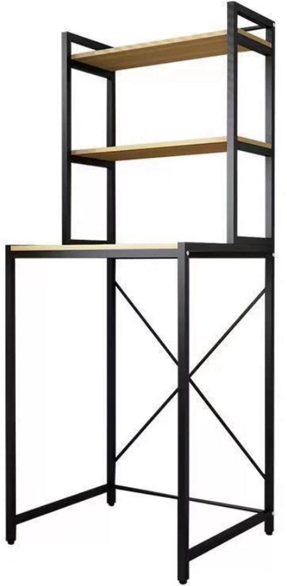 Livista® Wasmachine Kast - 3-Laags Opslagrek - Ruimtebesparende Wasruimte Organizer - 181x60x70 CM - Zwart