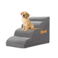 Livista Hondentrap – 4 Treden – Hondentrap voor Bank en Bed – Honden Opstapje – Antislip – Comfortabel Schuim 30D – Afneembare Wasbare Hoes – Grijs