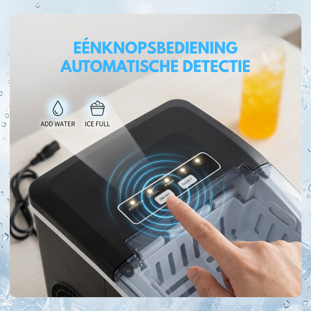 Truskore IJsblokjesmachine – IJsblokjesmakers – Snel IJs in Slechts 6-8 Minuten – 1,5L Waterreservoir – 2 IJsblokjesformaten – Compact & Stil – Zwart