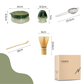 Livista Matcha Set 5-delig – Japanse Thee Set Starterkit – Met Matcha kom, klopper, Klopperhouder, lepel& zeef – Traditionele Theeceremonie – Keramiek & Bamboe – Matcha accessoires