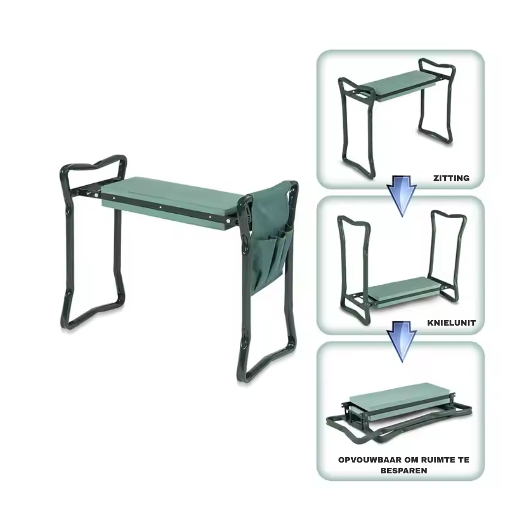 Livista Kniebank Tuinkruk – Opvouwbaar Kniebankje - Kniesteun en Knielkussen – Tuin Kniekussen en Zitbank - Metaalframe – Comfortabel en Duurzaam