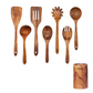 Livista Houten Keukengerei Set - 8-Delig - Met Houten opbergbeker - Acaciahout - Krasvrij & Ophangbaar
