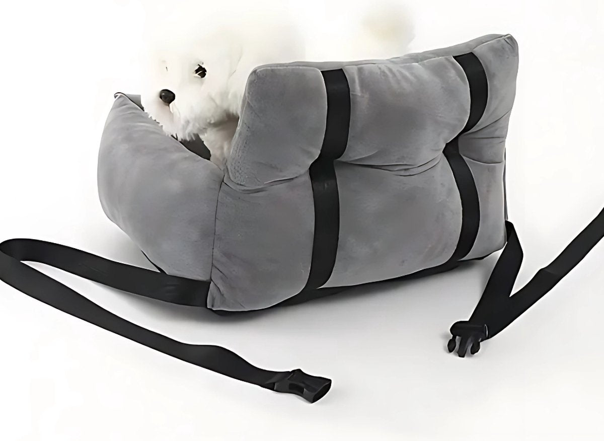 Livista - Autostoel Hond - Premium Automand Hond - Hondenmand Auto Met Veiligheidsriempje - Hondenstoel - Autozitje - Grijs