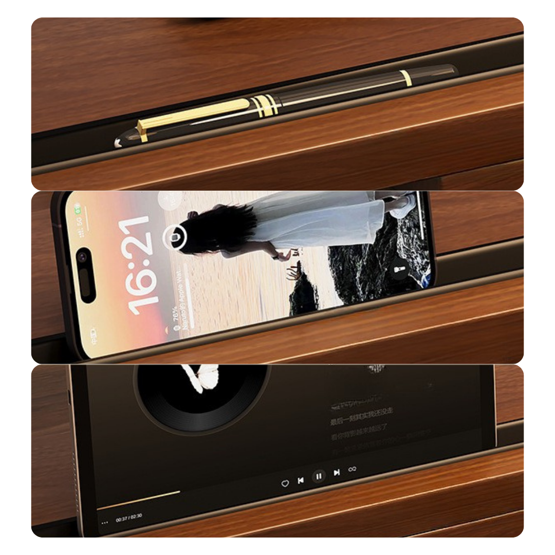 Livista Monitor Verhoger & Standaard – Geschikt voor 1 of 2 Schermen – Verstelbaar Bureau Organizer – Bruin