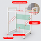 Livista Wasmachinerek - Wasmachine kast - Badkamerrek – Ruimtebesparende Wasmachine Organizer – Stalen Frame – 3 Hoogtestanden – Water-, Kras- en Hittebestendig Werkblad – Antislip Voetjes – 200 kg Draagvermogen - Wit/Hout