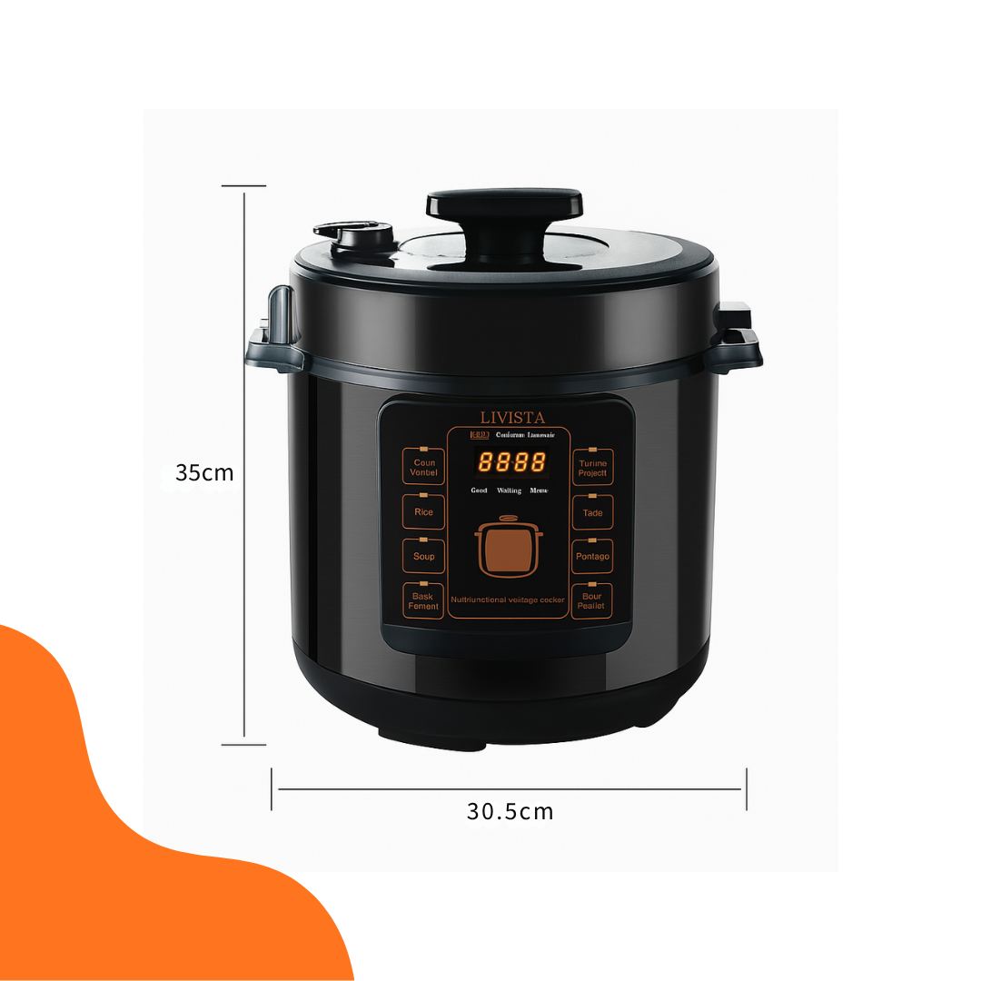 Livista snelkookpan – Multicooker – 6L – 1000W – Anti-aanbak – 3 Texturen, – Alles-in-één Koken