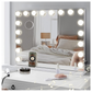 Livista Hollywood make-upspiegel - 18 dimbare lampen - 10x vergrotende spiegel - 80x60cm - Wit