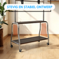 Livista Mobiele TV Standaard – Verrijdbaar TV Meubel – Dubbele Houten Planken – Geschikt voor 32-75 Inch TV – Max. 50 kg – Stalen Frame