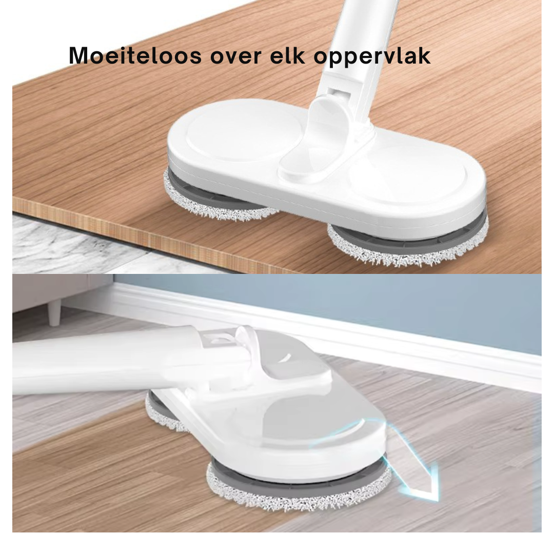 Livista® Elektrische Spray Mop – 300ML Waterreservoir – 45-60 min Werktijd per Oplaadbeurt – Droog & Nat Gebruik – 8 Microvezelpads – Draadloos Schoonmaken – Wit