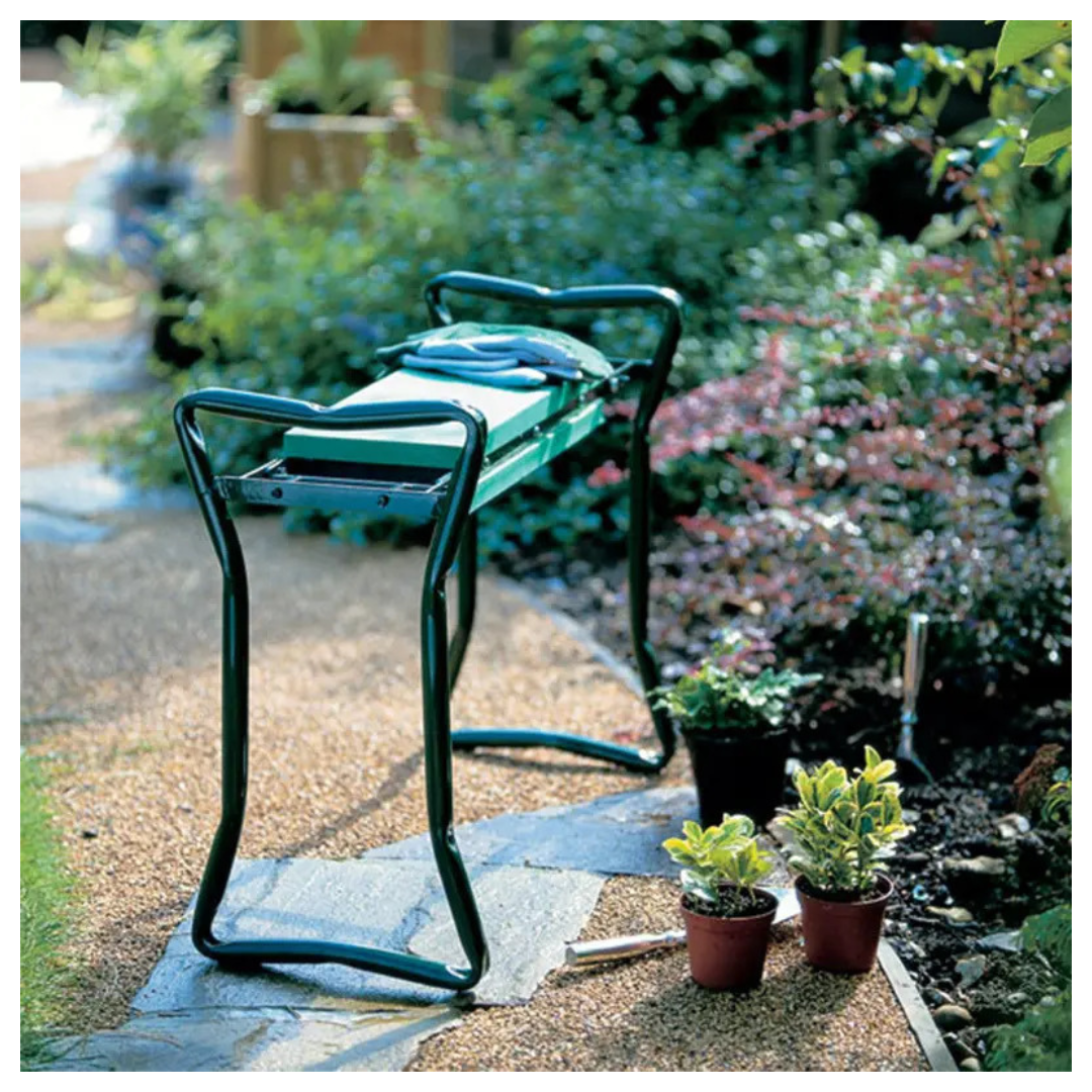 Livista Kniebank Tuinkruk – Opvouwbaar Kniebankje - Kniesteun en Knielkussen – Tuin Kniekussen en Zitbank - Metaalframe – Comfortabel en Duurzaam