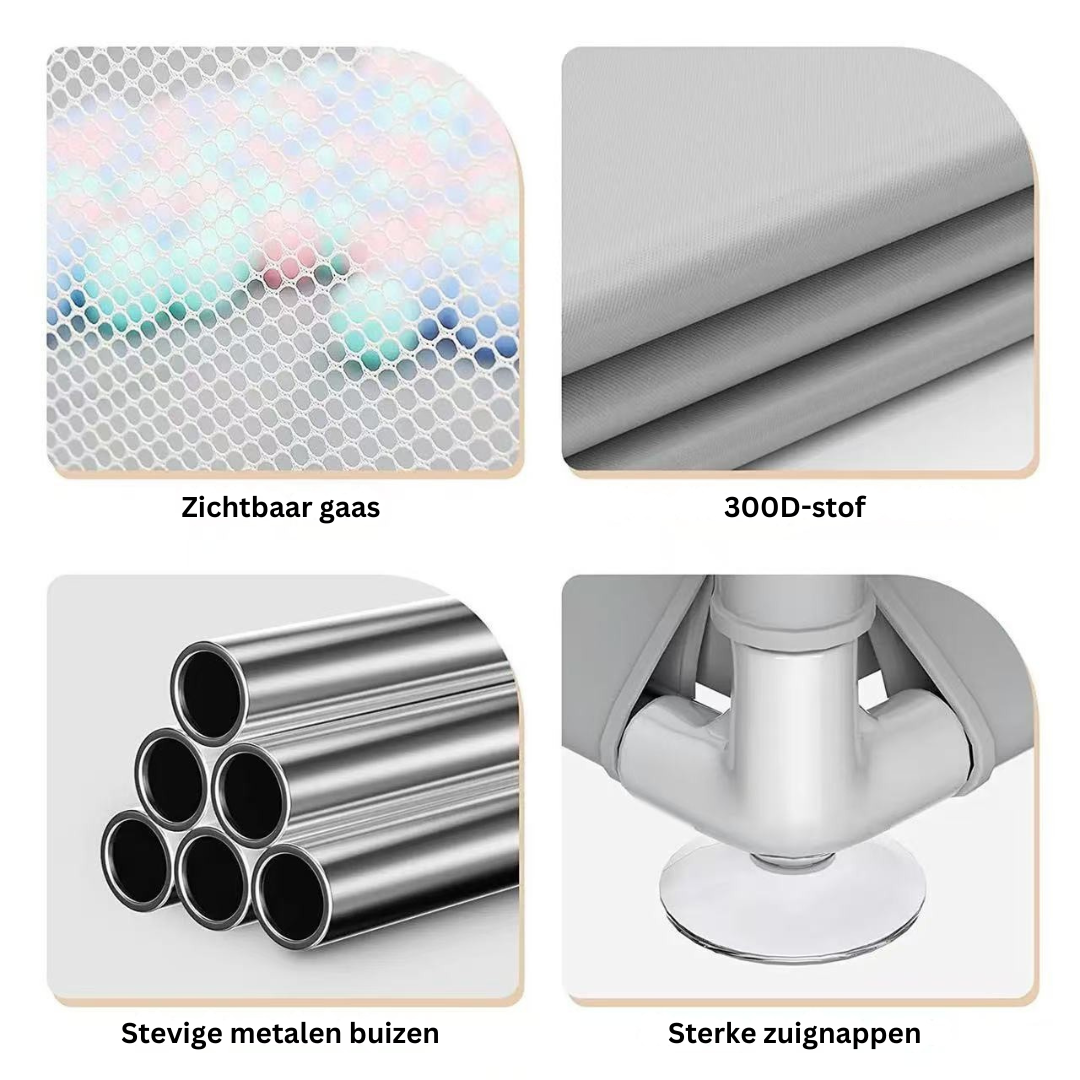 Livista Grondbox - Speelbox - Baby boxen - Kruipbox voor Baby - Playpen - Kinderbox - Met 4 optrek-handringen + 60 speelballen - Met trekring - 120 x 180 x 65cm - Grijs
