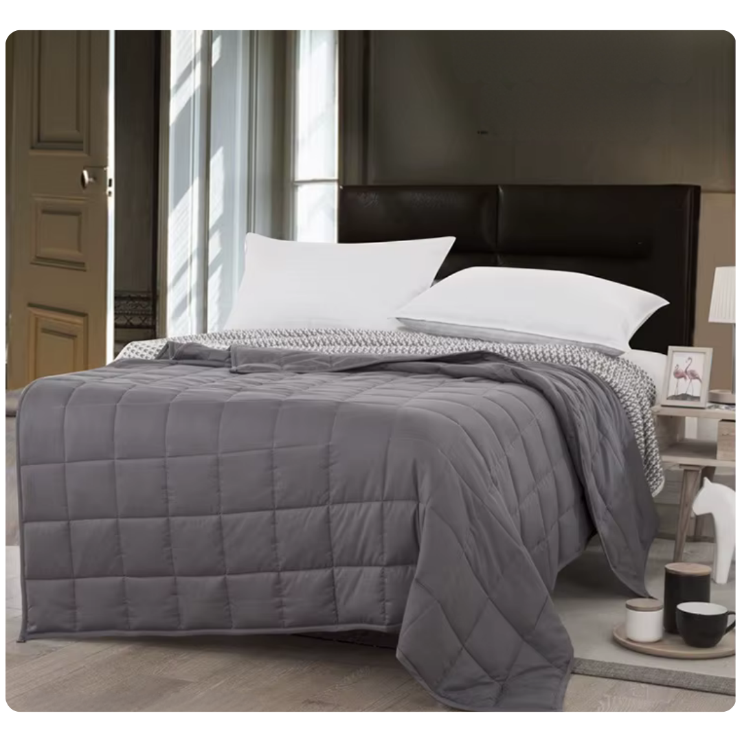 Livista Verzwaringsdeken 9 kg – 155x200 cm – Zacht & Ademend – Grijs-Zwart – Voor Volwassenen