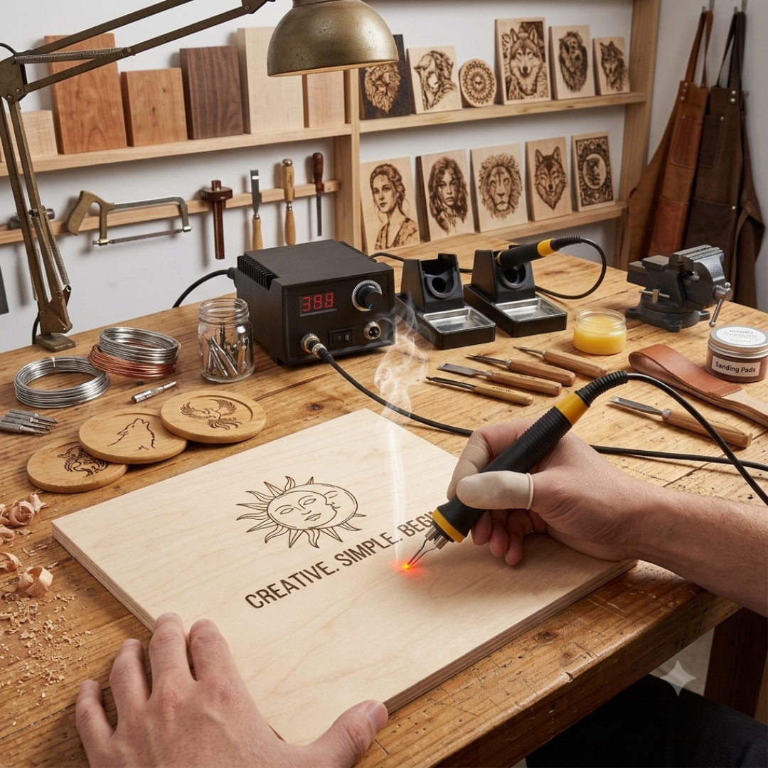 Livista Pyrografieset – Professionele Houtbrander Set – Met 2 Brandpennen – 21 Verwisselbare Brandpunten – 2 Penhouders – Voor Hout, Leer en kurk