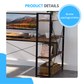 Livista Bureau – 120x60x70 cm – Computertafel met Opbergplank – Metaal & Hout – Industrieel Design – Ideaal voor Werkruimte – Hoogwaardige Kwaliteit – Donker houtbruin
