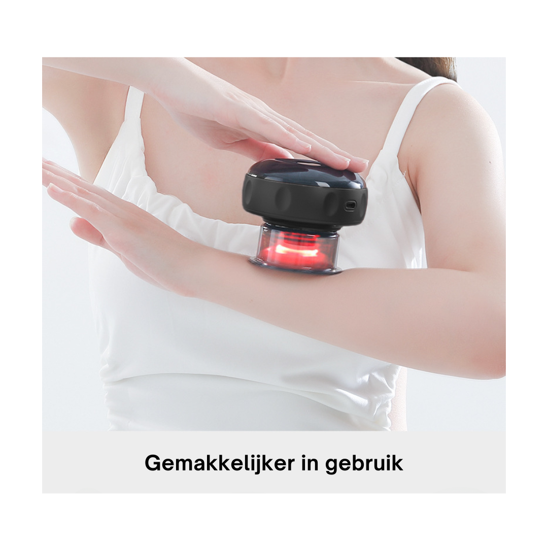 Livista® - Elektrische Lichaamsmassager – 12 Instellingen en Warmtestanden – Volledige Lichaamsontspanning – Cupping Set – Spierontspanningscups - Zwart