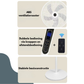 Livista Statiefventilator - Met Afstandsbediening - Staande Ventilator - 112 cm Hoog - 8 Snelheden - Timer - 90° Oscillerend - 40° Kantelbaar - Wit