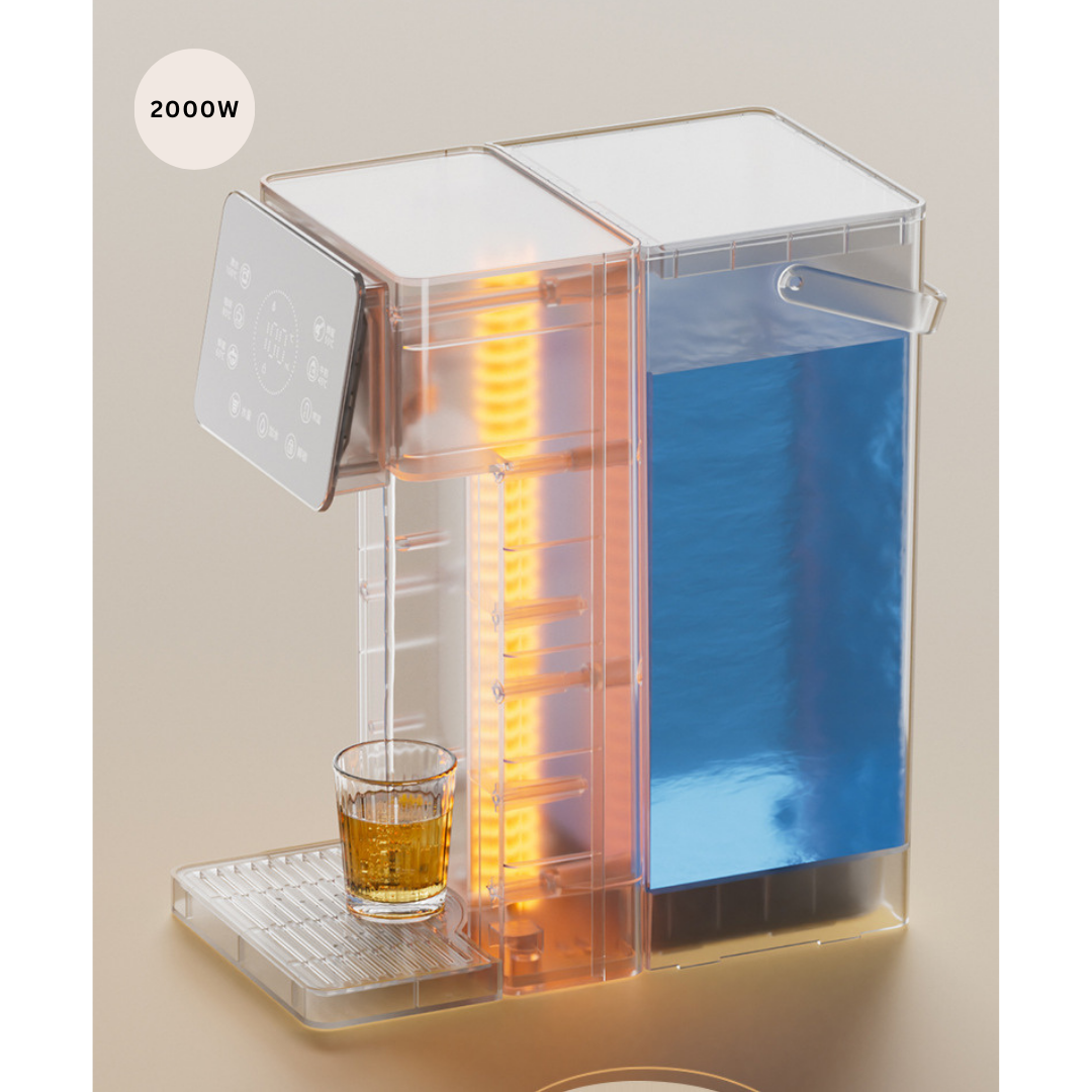 Livista Instant Heetwaterdispenser – 6 Temperatuurstanden – 8 Waterhoeveelheden – 3L Afneembaar Waterreservoir – LED Touchscreen – Energiezuinig Nachtlampje – Kinderbeveiliging – Compact en Handig - Wit