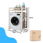 Livista Wasmachinerek - Wasmachine kast - Badkamerrek – Ruimtebesparende Wasmachine Organizer – Stalen Frame – 3 Hoogtestanden – Water-, Kras- en Hittebestendig Werkblad – Antislip Voetjes – 200 kg Draagvermogen - Wit/Hout