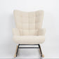 Livista Schommelstoel - Relaxstoel - Fauteuil - Schommelstoel Babykamer - Voedingsstoel - Schommelstoel Volwassen Baby - Teddy Stof - Roomwit Beige