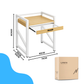 Livista Wasmachinerek - Wasmachine kast - Badkamerrek – Ruimtebesparende Wasmachine Organizer – Stalen Frame – 3 Hoogtestanden – Water-, Kras- en Hittebestendig Werkblad – Antislip Voetjes – Uitschuifbare Hangstang - 200 kg Draagvermogen - Wit/Hout