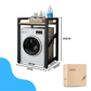 Livista Wasmachinerek – 200 kg Draagvermogen – Ruimtebesparende Wasmachine Organizer – Versterkt Stalen Frame – 3 Hoogtestanden – Water-, Kras- en Hittebestendig Werkblad – Antislip Voetjes – zwart/hout