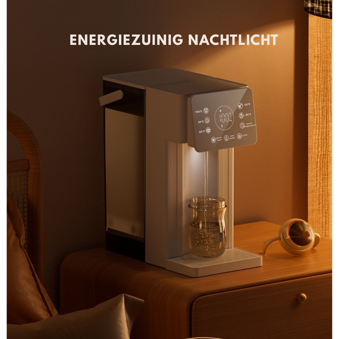 Livista Instant Heetwaterdispenser – 6 Temperatuurstanden – 8 Waterhoeveelheden – 3L Afneembaar Waterreservoir – LED Touchscreen – Energiezuinig Nachtlampje – Kinderbeveiliging – Compact en Handig - Wit