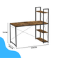 Livista Bureau – 120x60x70 cm – Computertafel met Opbergplank – Metaal & Hout – Industrieel Design – Ideaal voor Werkruimte – Hoogwaardige Kwaliteit – Donker houtbruin