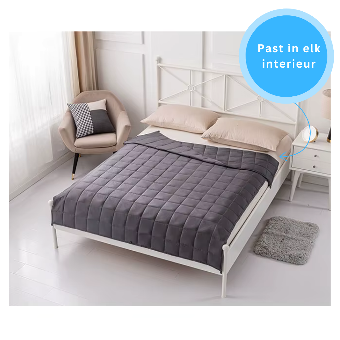 Livista Verzwaringsdeken 9 kg – 155x200 cm – Zacht & Ademend – Grijs-Zwart – Voor Volwassenen