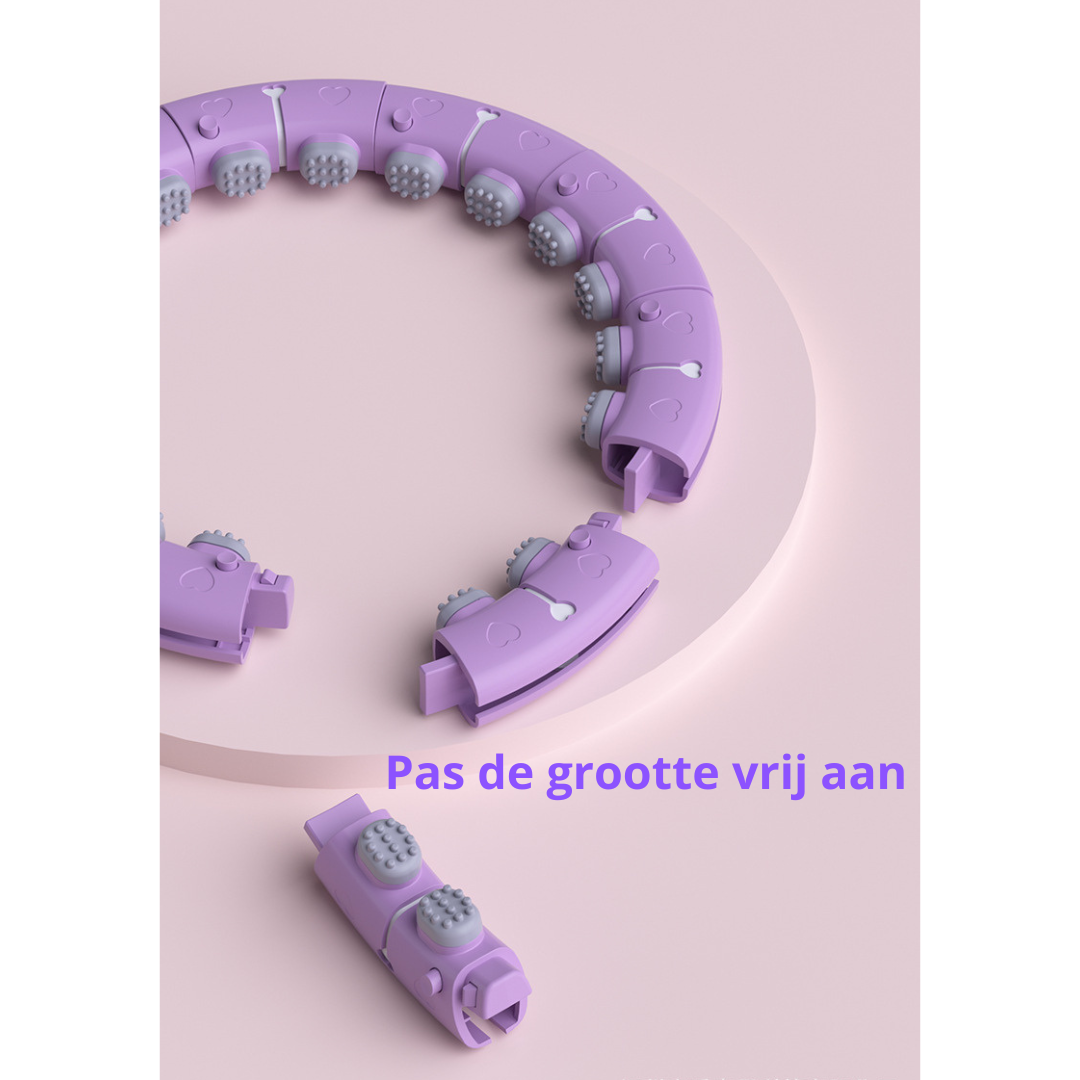 Livista® Slim & Fit Fitness Hoepel – Met Masserende 360° Noppen – Slimme Calorie Telling – Stillere Training – Verstelbare Intensiteit – Paars