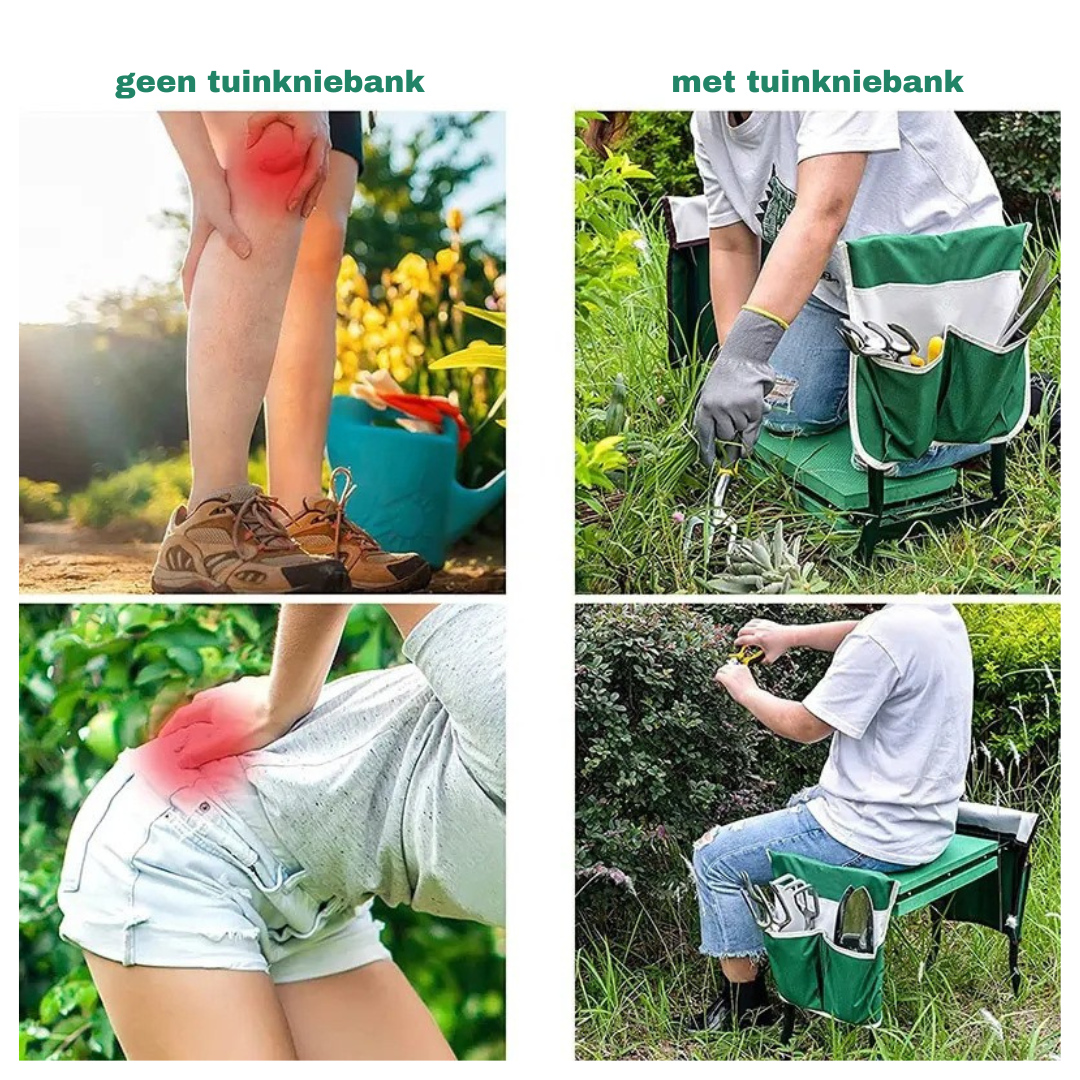 Livista Kniebank Tuinkruk – Opvouwbaar Kniebankje - Kniesteun en Knielkussen – Tuin Kniekussen en Zitbank - Metaalframe – Comfortabel en Duurzaam