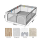Livista Grondbox - Speelbox - Baby boxen - Kruipbox voor Baby - Playpen - Kinderbox - Met 4 optrek-handringen + 60 speelballen - Met trekring - 120 x 180 x 65cm - Grijs