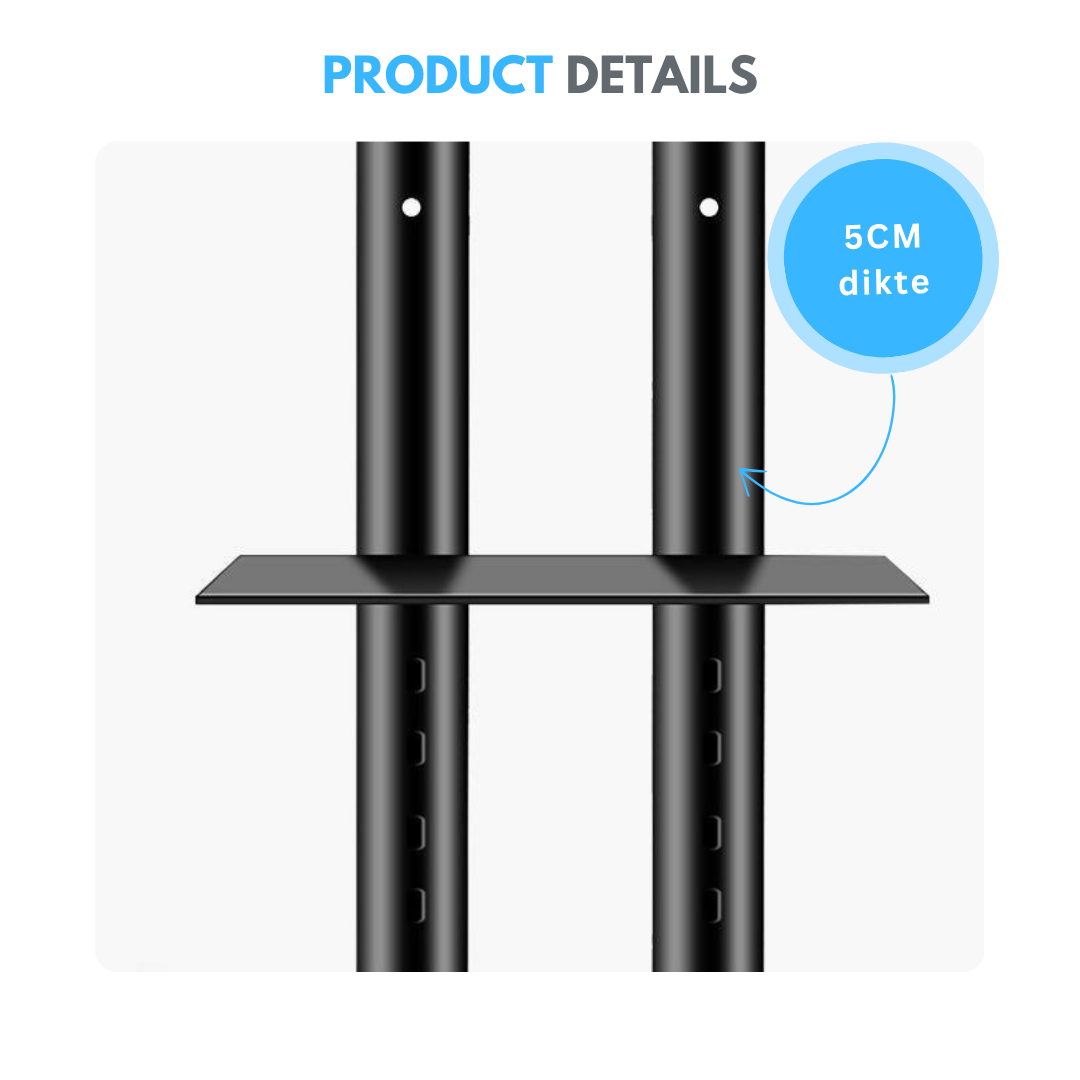 Livista Verrijdbare TV Standaard – Draaibaar – 3 Standen in Hoogte Verstelbaar – Geschikt voor 32 tot 65 Inch – Stevige Monitor Standaard