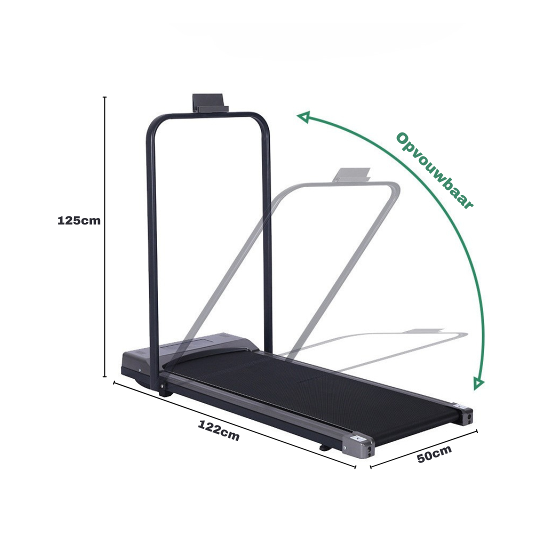 Livista Inklapbare Loopband – 1-8 km/h – Hometrainer voor Thuis – Wandel- & Hardloopband – LED Display – met Afstandsbediening – Compact & Stil