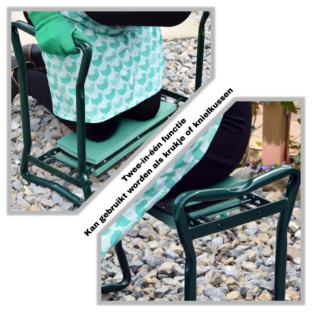 Livista Kniebank Tuinkruk – Opvouwbaar Kniebankje - Kniesteun en Knielkussen – Tuin Kniekussen en Zitbank - Metaalframe – Comfortabel en Duurzaam
