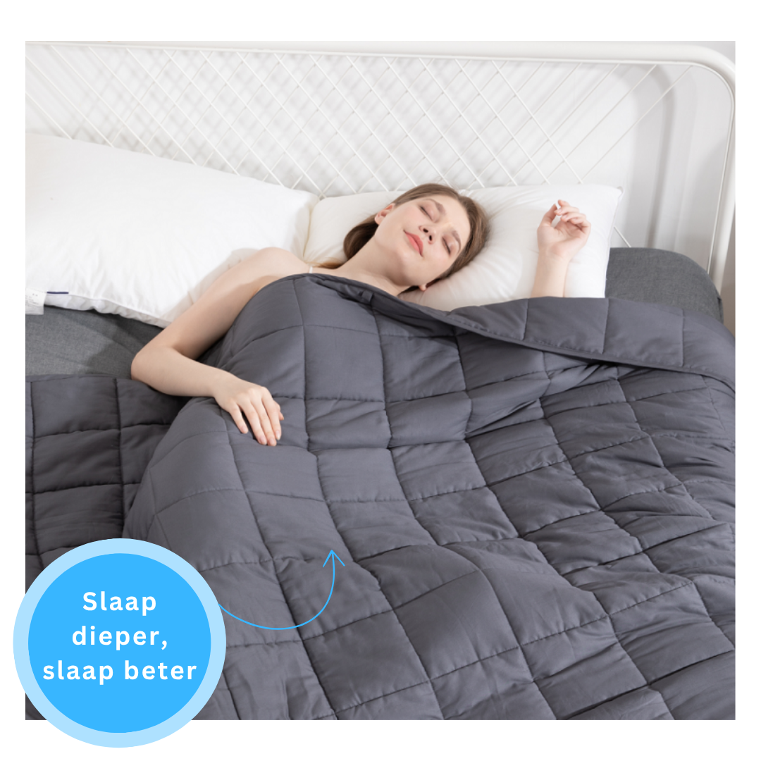 Livista Verzwaringsdeken 9 kg – 155x200 cm – Zacht & Ademend – Grijs-Zwart – Voor Volwassenen